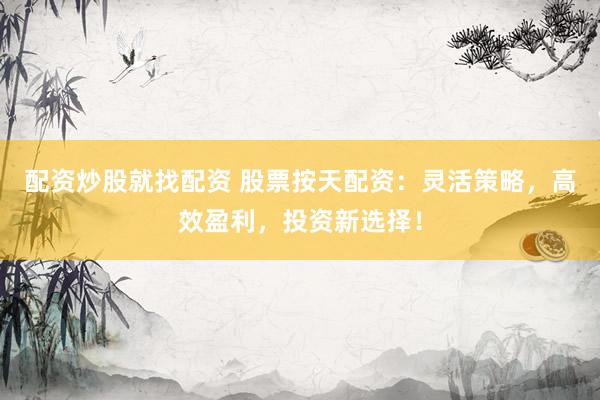 配资炒股就找配资 股票按天配资：灵活策略，高效盈利，投资新选择！