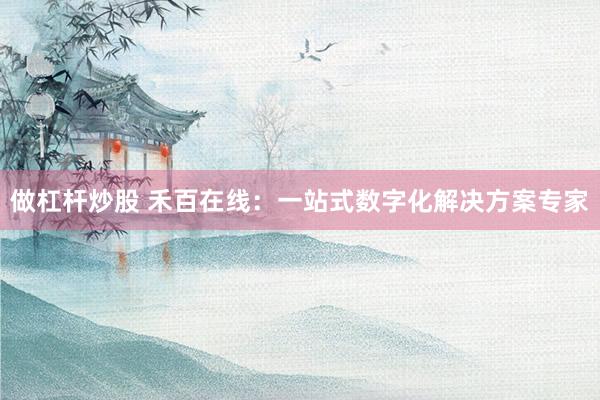 做杠杆炒股 禾百在线：一站式数字化解决方案专家