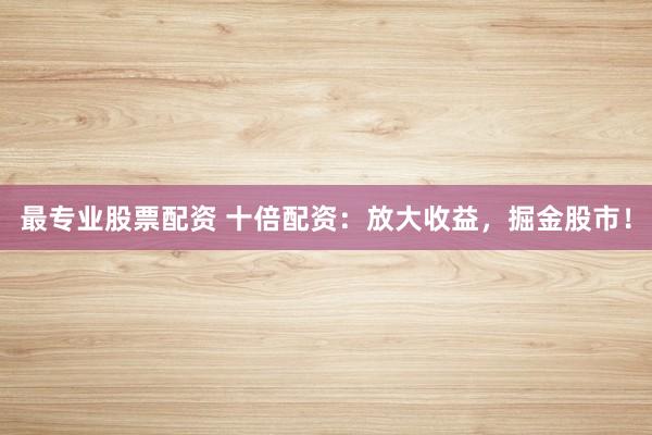 最专业股票配资 十倍配资：放大收益，掘金股市！