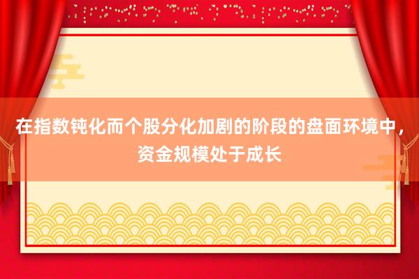 在指数钝化而个股分化加剧的阶段的盘面环境中，资金规模处于成长