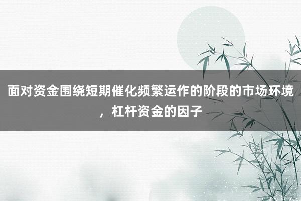 面对资金围绕短期催化频繁运作的阶段的市场环境，杠杆资金的因子