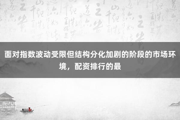 面对指数波动受限但结构分化加剧的阶段的市场环境，配资排行的最