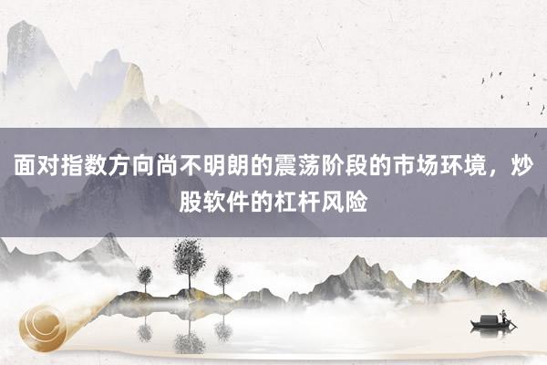 面对指数方向尚不明朗的震荡阶段的市场环境，炒股软件的杠杆风险
